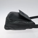 GUCCI Horsebit Shoulder Bag Leather Black Gold 007 3444 0220 Auth 124377-3