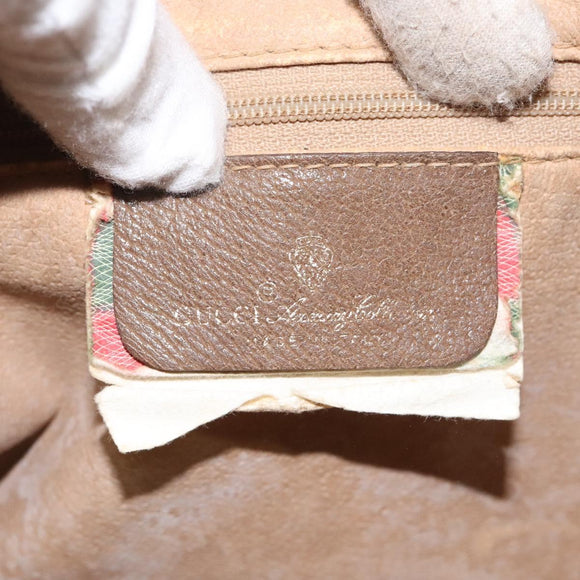 GUCCI GG Supreme Clutch Bag PVC Beige Gold 97 01 038 Auth 124397