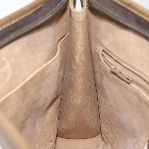 GUCCI GG Supreme Clutch Bag PVC Beige Gold 97 01 038 Auth 124397