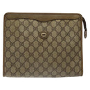 GUCCI GG Supreme Clutch Bag PVC Beige Gold 97 01 038 Auth 124397-13
