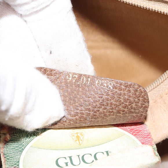 GUCCI GG Supreme Clutch Bag PVC Beige Gold 97 01 038 Auth 124397