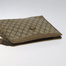 GUCCI GG Supreme Clutch Bag PVC Beige Gold 97 01 038 Auth 124397-5