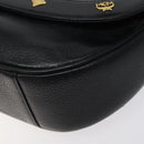 MCM Shoulder Bag Leather Black Gold Auth 124398-9