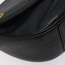 MCM Shoulder Bag Leather Black Gold Auth 124398-14