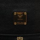 MCM Shoulder Bag Leather Black Gold Auth 124398-12