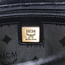MCM Shoulder Bag Leather Black Gold Auth 124398-17