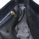 MCM Shoulder Bag Leather Black Gold Auth 124398-18