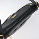 MCM Shoulder Bag Leather Black Gold Auth 124398-6