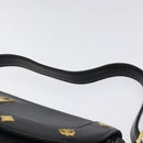 MCM Shoulder Bag Leather Black Gold Auth 124398-8