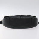 MCM Shoulder Bag Leather Black Gold Auth 124398-5