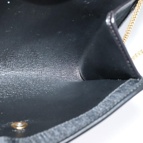 Christian Dior Trotter Canvas Chain Shoulder Bag Brown Gold Auth 124400