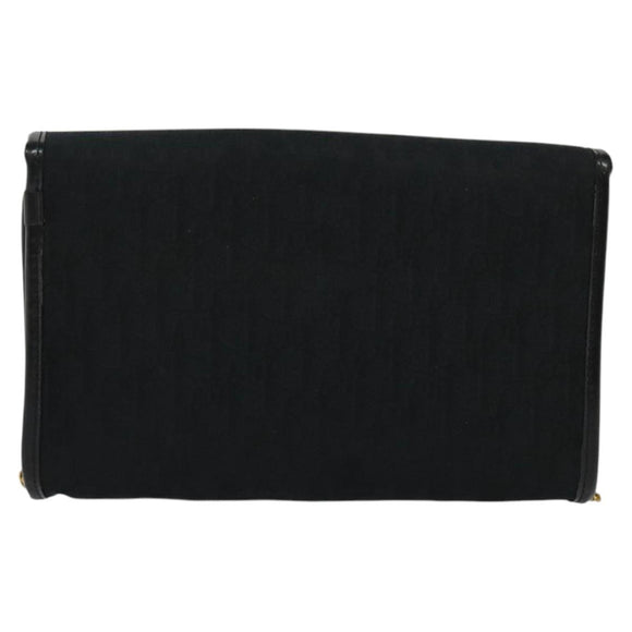 Christian Dior Trotter Canvas Chain Shoulder Bag Brown Gold Auth 124400