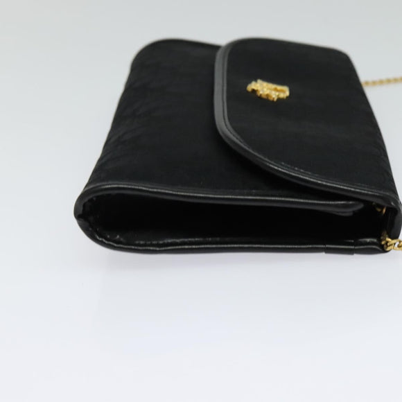 Christian Dior Trotter Canvas Chain Shoulder Bag Brown Gold Auth 124400