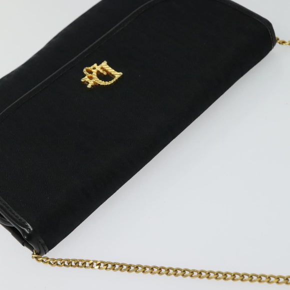 Christian Dior Trotter Canvas Chain Shoulder Bag Brown Gold Auth 124400