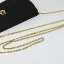 Christian Dior Trotter Canvas Chain Shoulder Bag Brown Gold Auth 124400-7