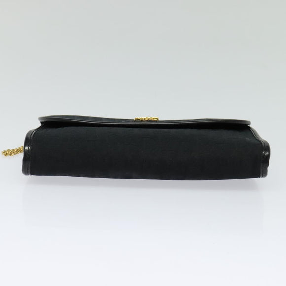 Christian Dior Trotter Canvas Chain Shoulder Bag Brown Gold Auth 124400