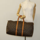 LOUIS VUITTON Monogram Keepall 55 Boston Bag M41424 LV Auth 124409-22