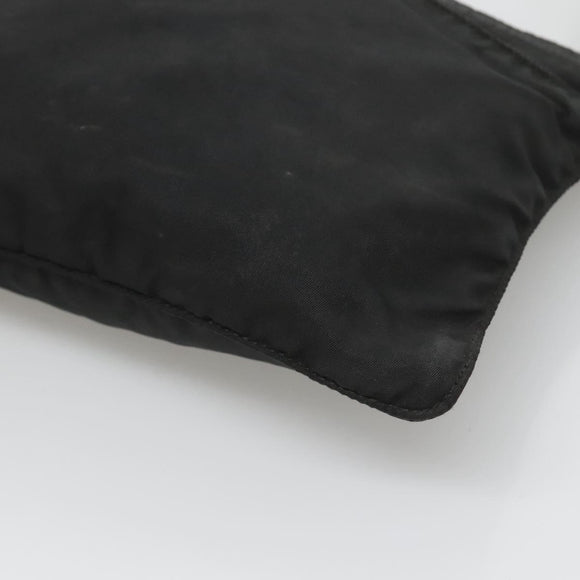 PRADA Shoulder Bag Nylon Black Silver Auth 124420