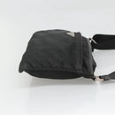 PRADA Shoulder Bag Nylon Black Silver Auth 124420-3