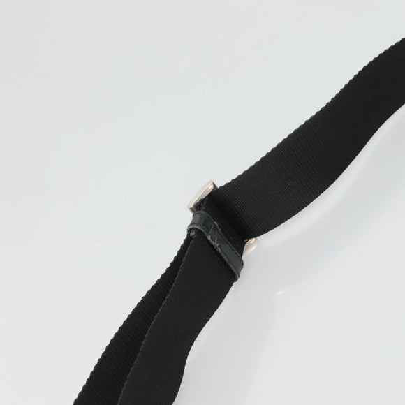 PRADA Shoulder Bag Nylon Black Silver Auth 124420