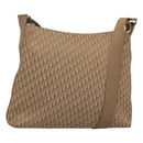 Christian Dior Trotter Canvas Shoulder Bag Beige Gold Auth 124421-1