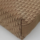 Christian Dior Trotter Canvas Shoulder Bag Beige Gold Auth 124421-8