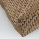 Christian Dior Trotter Canvas Shoulder Bag Beige Gold Auth 124421-15