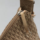 Christian Dior Trotter Canvas Shoulder Bag Beige Gold Auth 124421-9