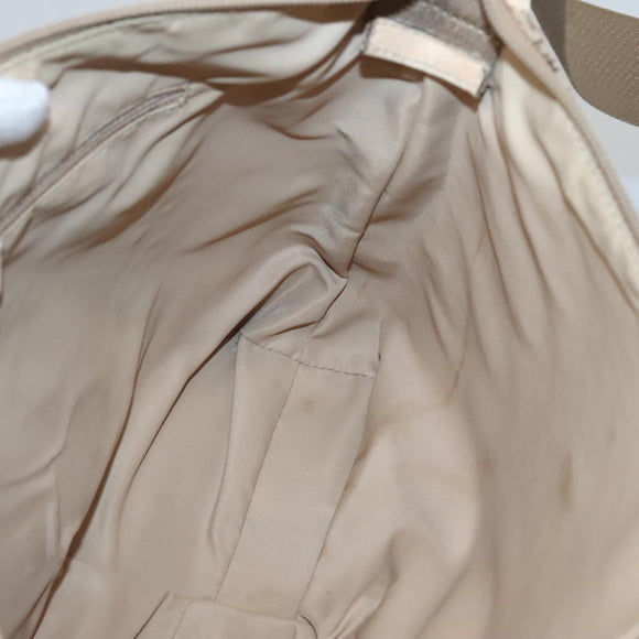Christian Dior Trotter Canvas Shoulder Bag Beige Gold Auth 124421