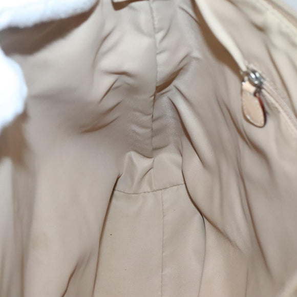 Christian Dior Trotter Canvas Shoulder Bag Beige Gold Auth 124421