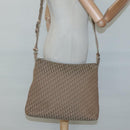 Christian Dior Trotter Canvas Shoulder Bag Beige Gold Auth 124421-21