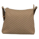 Christian Dior Trotter Canvas Shoulder Bag Beige Gold Auth 124421-13