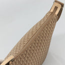 Christian Dior Trotter Canvas Shoulder Bag Beige Gold Auth 124421-6