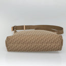 Christian Dior Trotter Canvas Shoulder Bag Beige Gold Auth 124421-5