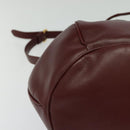 CARTIER Must Line Shoulder Bag Leather Bordeaux Gold Auth 124429-10