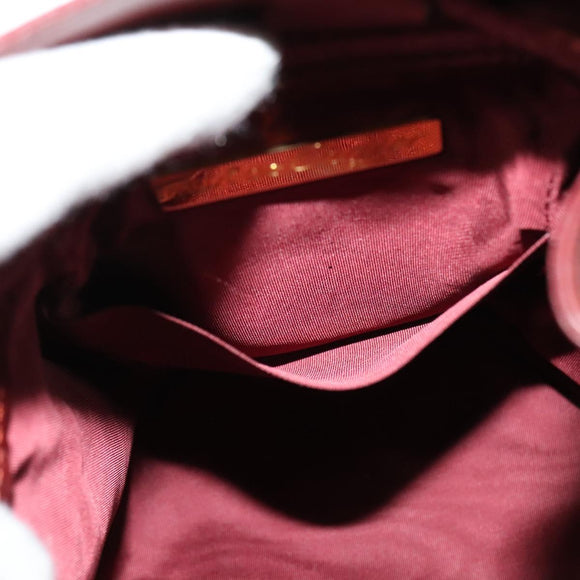 CARTIER Must Line Shoulder Bag Leather Bordeaux Gold Auth 124429