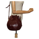 CARTIER Must Line Shoulder Bag Leather Bordeaux Gold Auth 124429-19