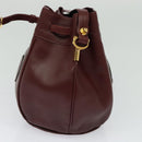 CARTIER Must Line Shoulder Bag Leather Bordeaux Gold Auth 124429-5