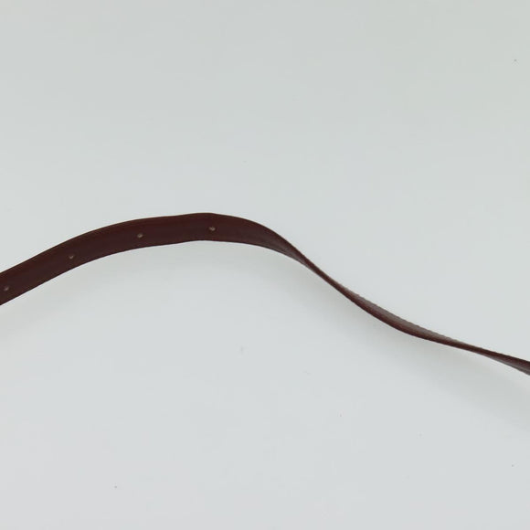 CARTIER Must Line Shoulder Bag Leather Bordeaux Gold Auth 124429