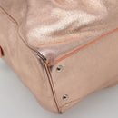 Salvatore Ferragamo Gancini Shoulder Bag Leather Silver Pink gold Auth 124430-11