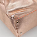 Salvatore Ferragamo Gancini Shoulder Bag Leather Silver Pink gold Auth 124430-13