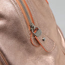 Salvatore Ferragamo Gancini Shoulder Bag Leather Silver Pink gold Auth 124430-14