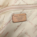 Salvatore Ferragamo Gancini Shoulder Bag Leather Silver Pink gold Auth 124430-15
