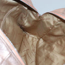 Salvatore Ferragamo Gancini Shoulder Bag Leather Silver Pink gold Auth 124430-17