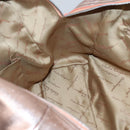 Salvatore Ferragamo Gancini Shoulder Bag Leather Silver Pink gold Auth 124430-18