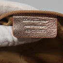Salvatore Ferragamo Gancini Shoulder Bag Leather Silver Pink gold Auth 124430-23