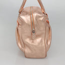 Salvatore Ferragamo Gancini Shoulder Bag Leather Silver Pink gold Auth 124430-4
