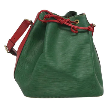 LOUIS VUITTON Epi Petit Noe Shoulder Bag Bicolor Green Red M44147 LV Auth 124434