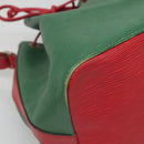 LOUIS VUITTON Epi Petit Noe Shoulder Bag Bicolor Green Red M44147 LV Auth 124434-15