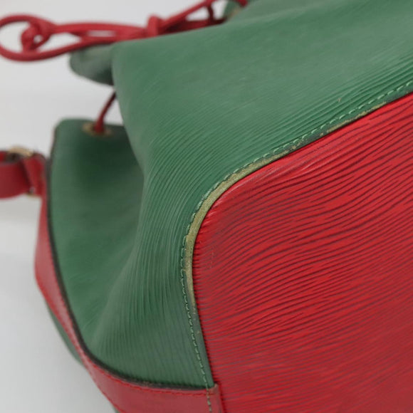 LOUIS VUITTON Epi Petit Noe Shoulder Bag Bicolor Green Red M44147 LV Auth 124434